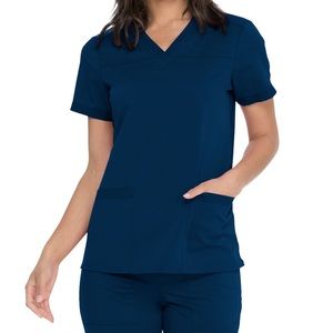 Dickies Balance 2 Pocket Navy V-neck Scrub Top | L
